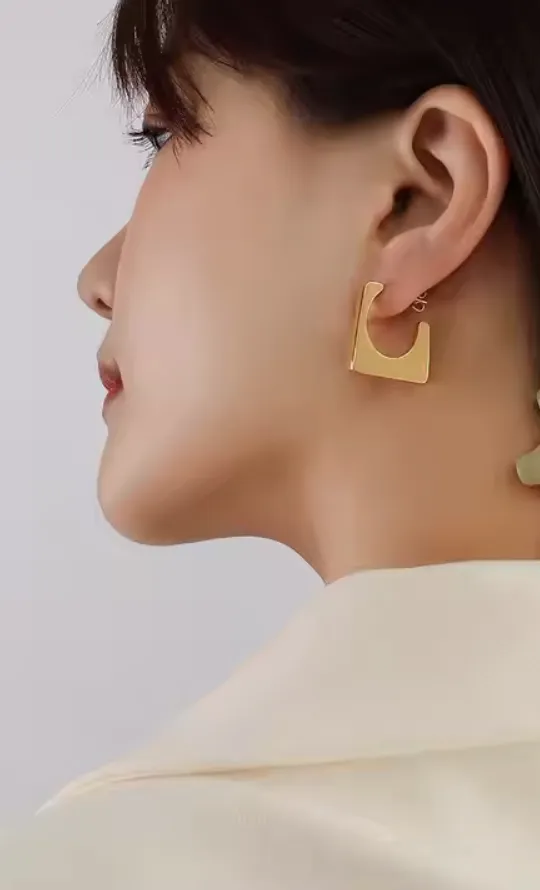 Geometric Square Hoop sold by Valencia Boutique product image thumbnail 2