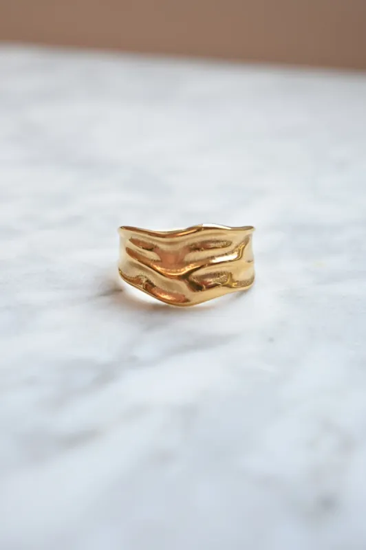 Textured Wide Band Ring sold by Valencia Boutique