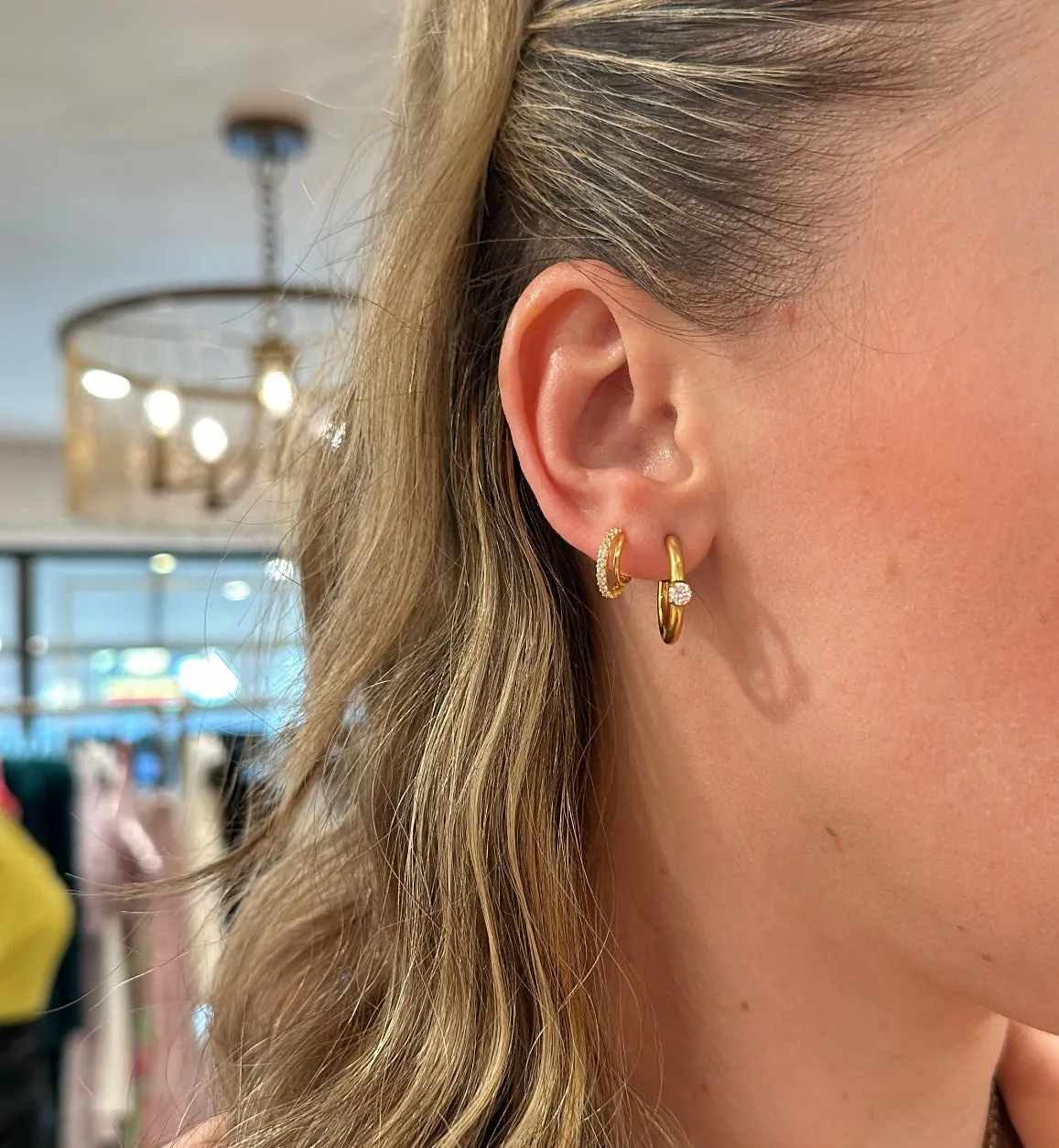 Circonia Micro Hoop Earring sold by Valencia Boutique product image thumbnail 5