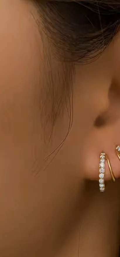 Circonia Micro Hoop Earring sold by Valencia Boutique product image thumbnail 2