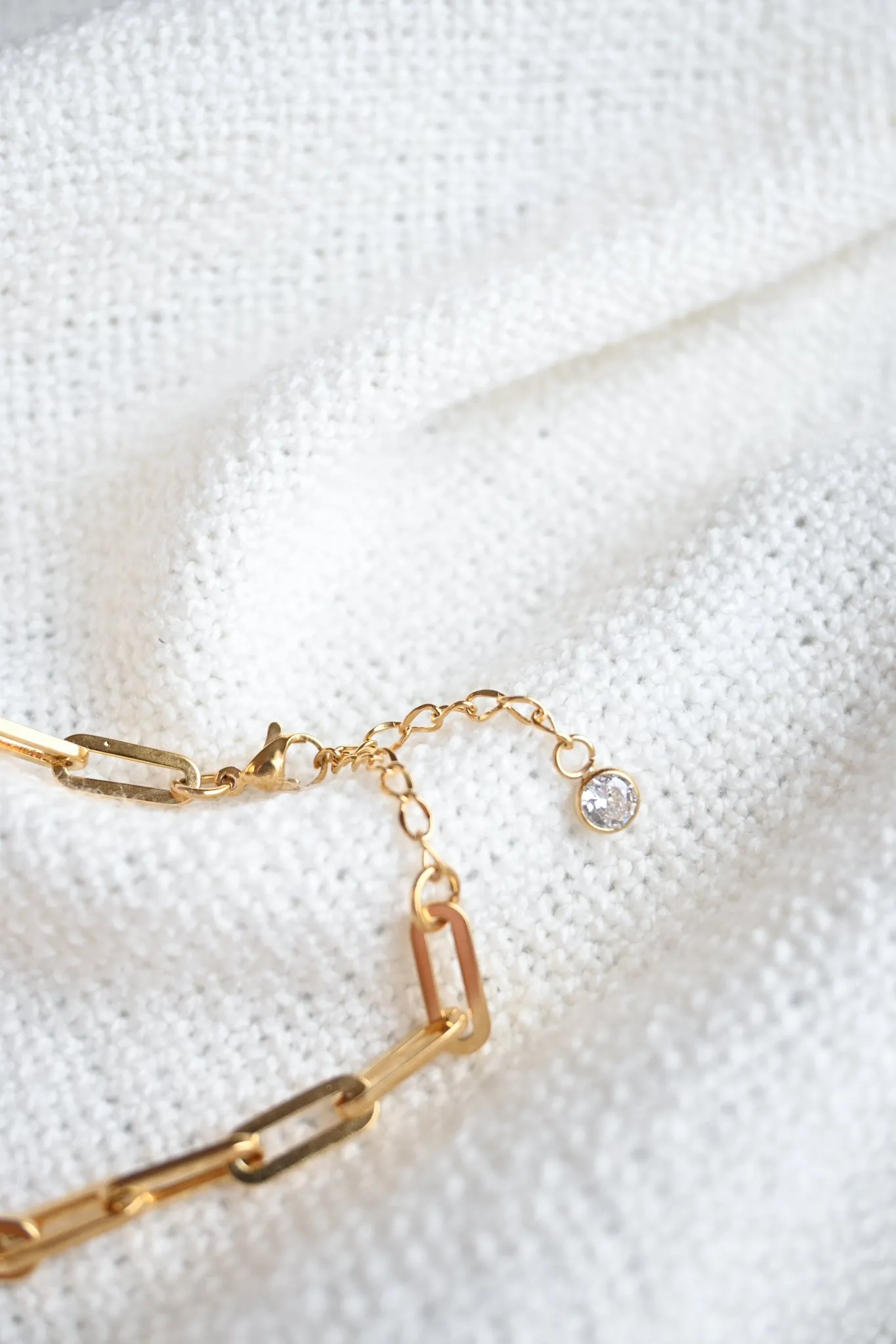 Paperclip Diamond Bracelet sold by Valencia Boutique product image thumbnail 2