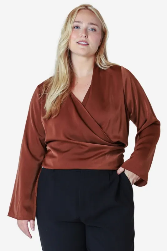 CURVE Wrap Blouse sold by Valencia Boutique