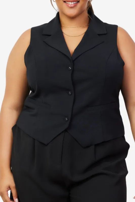 CURVE Collared Suit Vest (S-3X) sold by Valencia Boutique