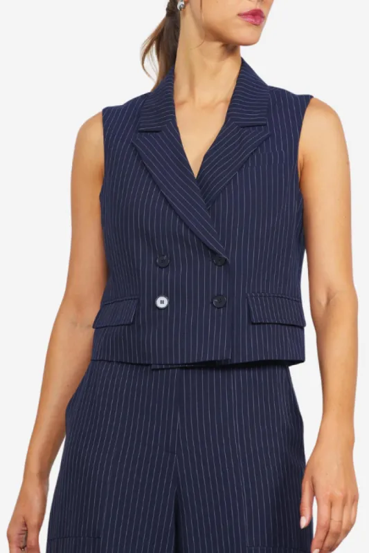 Pinstripe Vest sold by Valencia Boutique