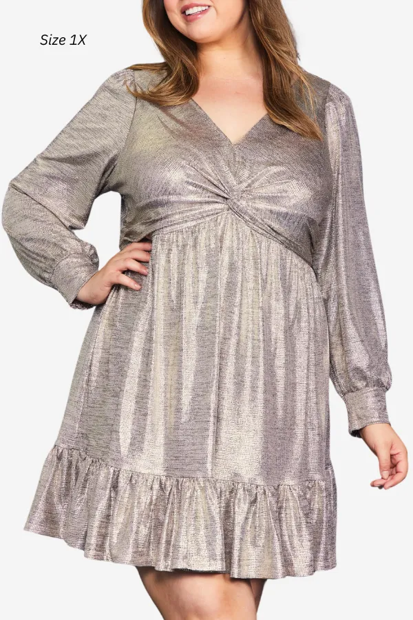 CURVE Champagne Mini Dress sold by Valencia Boutique product image thumbnail 5