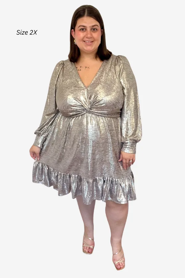 CURVE Champagne Mini Dress sold by Valencia Boutique product image thumbnail 2