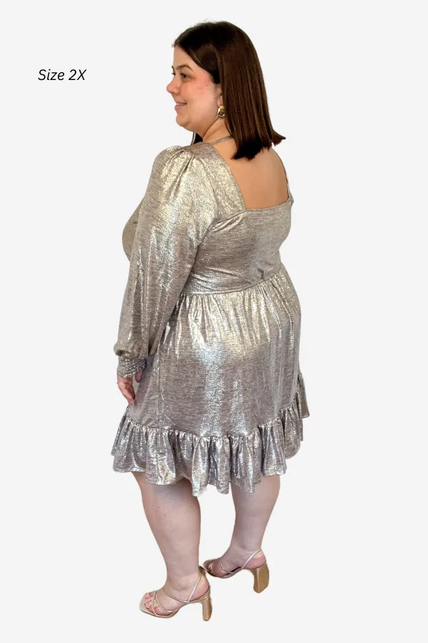 CURVE Champagne Mini Dress sold by Valencia Boutique product image thumbnail 3