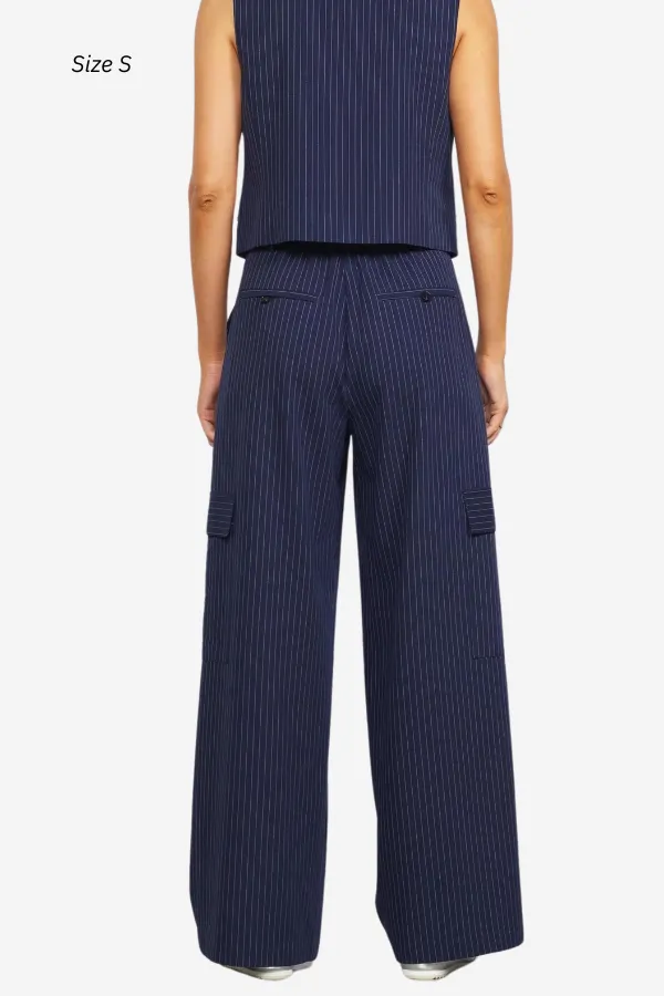 Pinstripe Cargo Pants sold by Valencia Boutique product image thumbnail 4