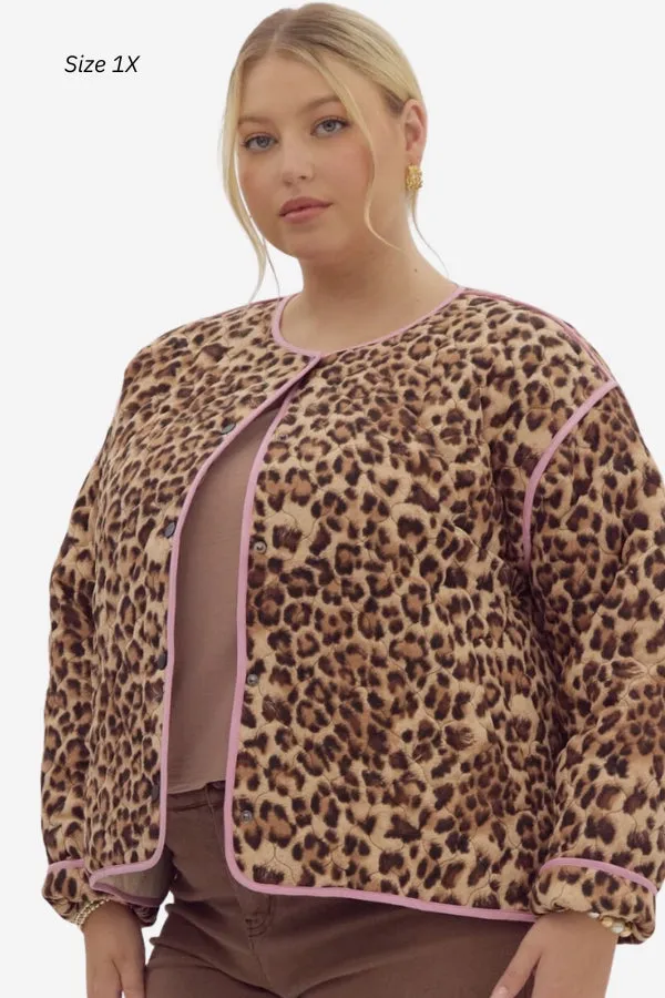 CURVE Leopard Quilted Jacket sold by Valencia Boutique product image thumbnail 4