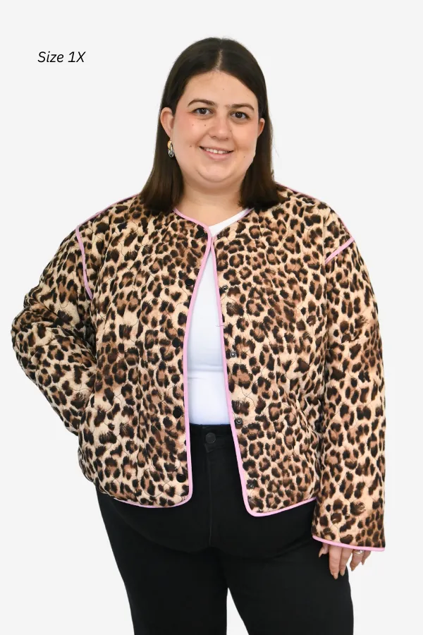 CURVE Leopard Quilted Jacket sold by Valencia Boutique product image thumbnail 3