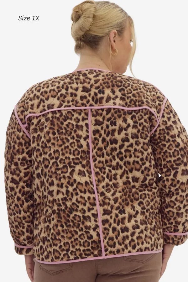 CURVE Leopard Quilted Jacket sold by Valencia Boutique product image thumbnail 2