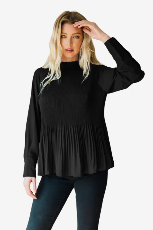 Pleated Blouse (S-3X) sold by Valencia Boutique