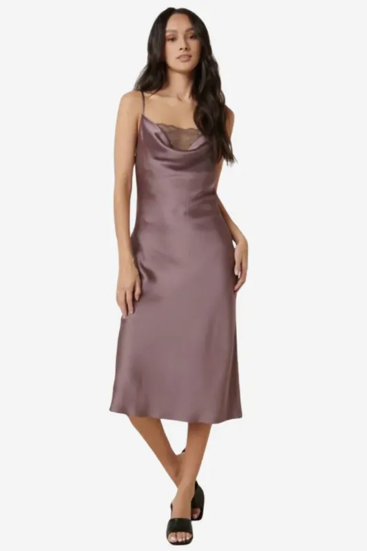 Lace Cowl Slip Dress sold by Valencia Boutique