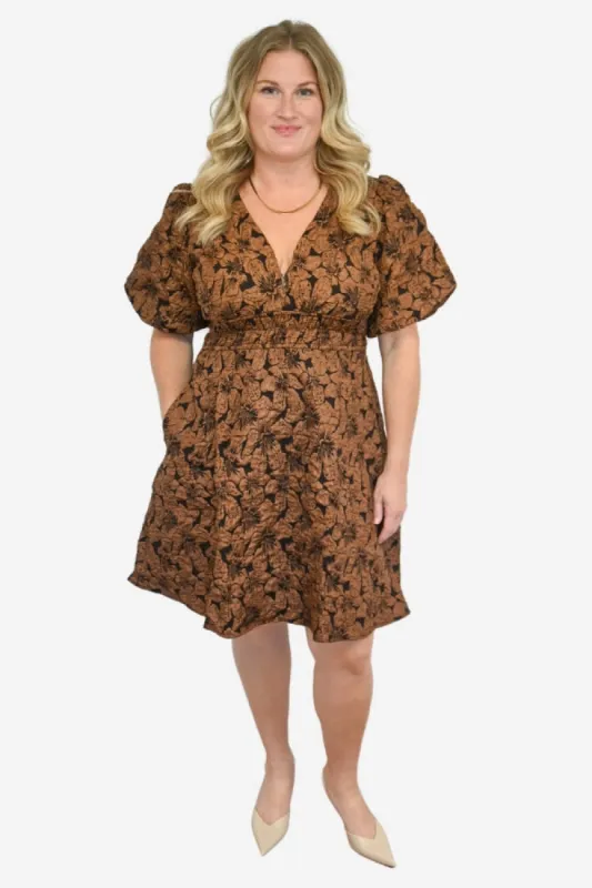 CURVE Brocade Mini Dress sold by Valencia Boutique