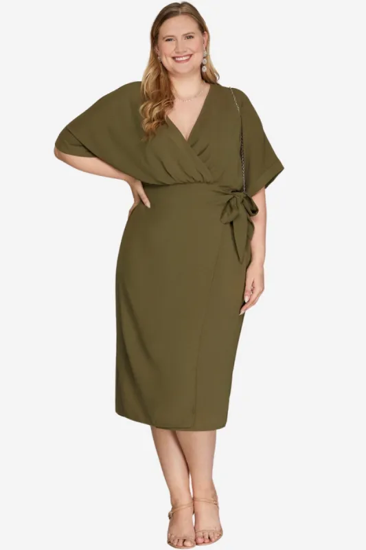 Wrap Midi Dress (S-2X) sold by Valencia Boutique