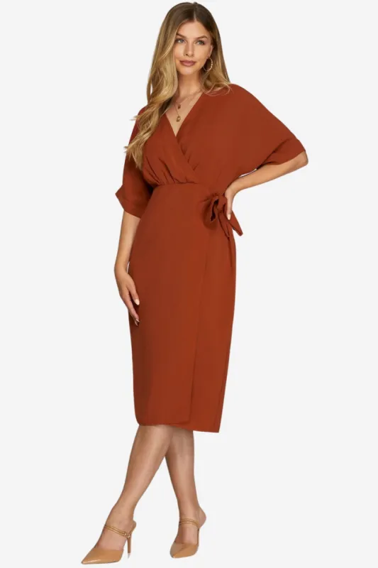 Wrap Midi Dress (S-2X) sold by Valencia Boutique