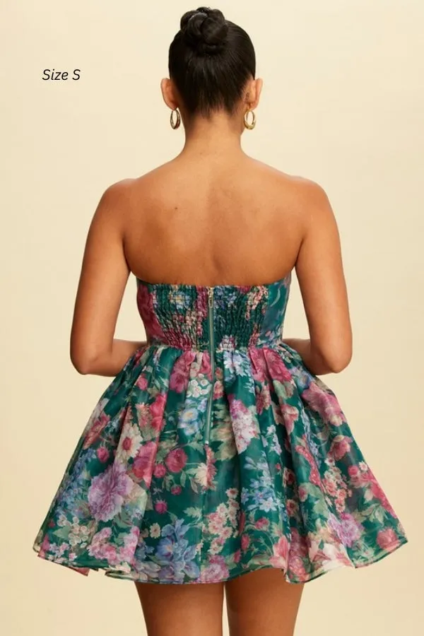 Strapless Floral Mini Dress sold by Valencia Boutique product image thumbnail 2