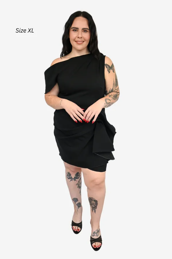 Asymmetrical Gathered Mini Dress (S-2X) sold by Valencia Boutique product image thumbnail 2