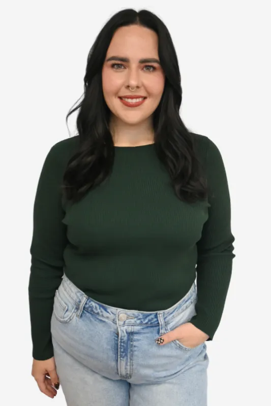 Fitted Ribbed Crewneck (S-3X) sold by Valencia Boutique