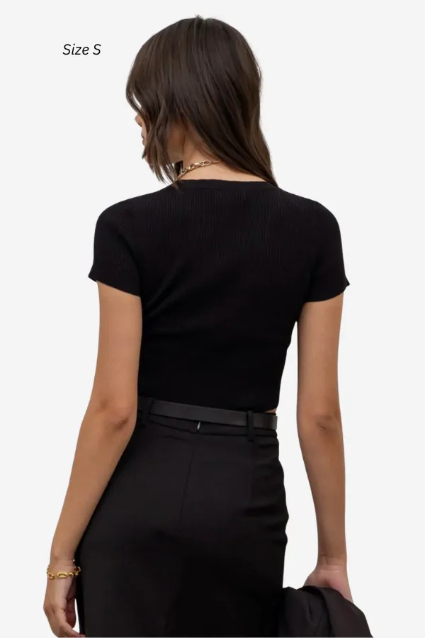 Ribbed SS Tee sold by Valencia Boutique product image thumbnail 3