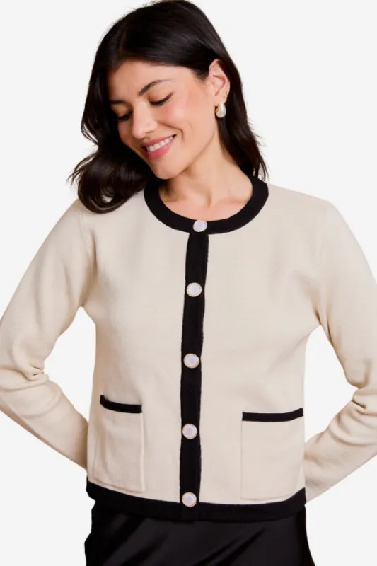 Contrast Trim Cardigan sold by Valencia Boutique