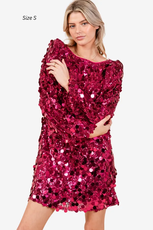 Sequin Mini Dress (S-3X) sold by Valencia Boutique product image thumbnail 4
