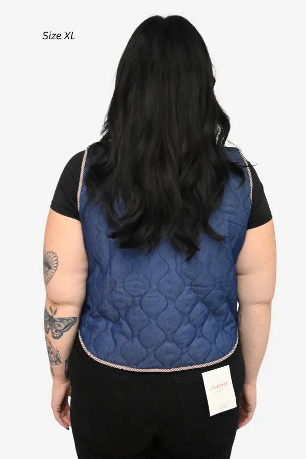 Quilted Denim Vest (S-3X) sold by Valencia Boutique product image thumbnail 4
