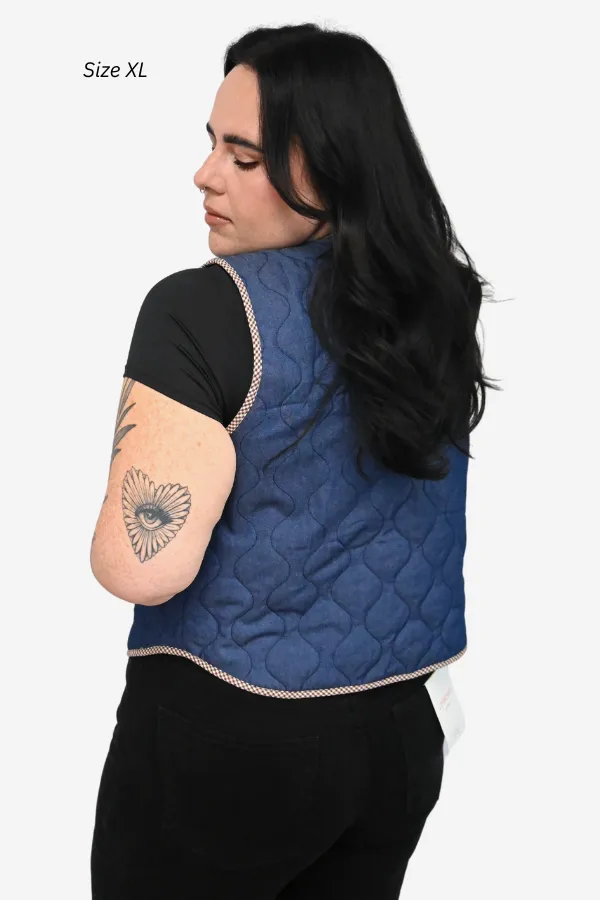 Quilted Denim Vest (S-3X) sold by Valencia Boutique product image thumbnail 3