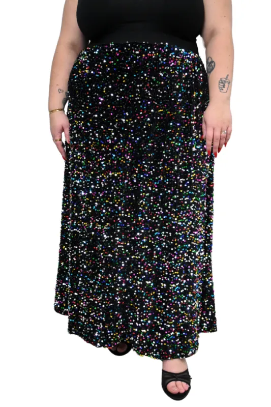 CURVE Rainbow Sequin Skirt sold by Valencia Boutique