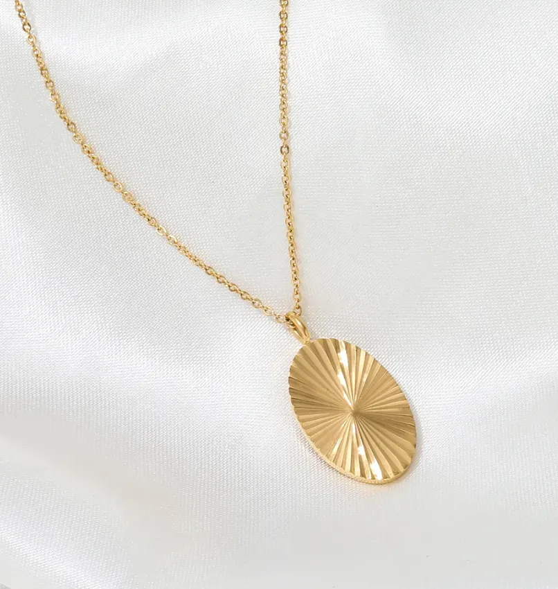Sunburst Oval Necklace sold by Valencia Boutique product image thumbnail 3