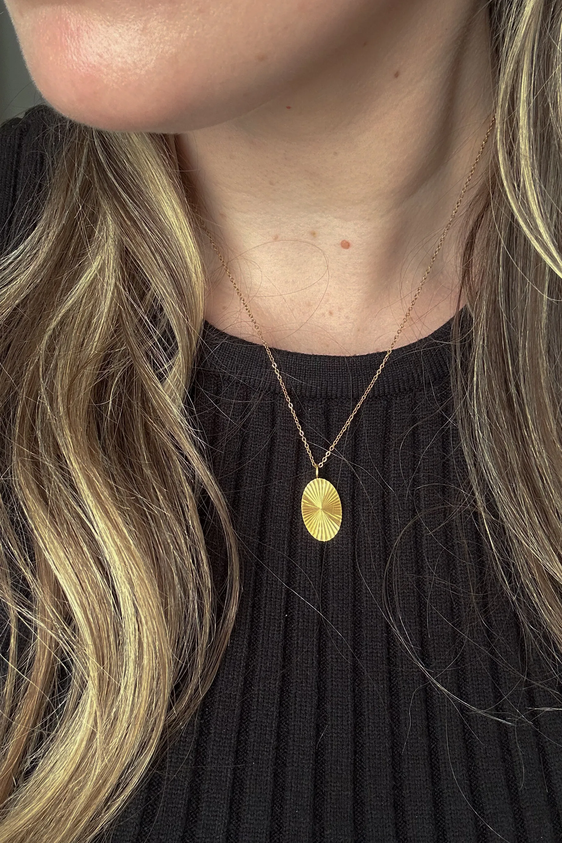 Sunburst Oval Necklace sold by Valencia Boutique product image thumbnail 2