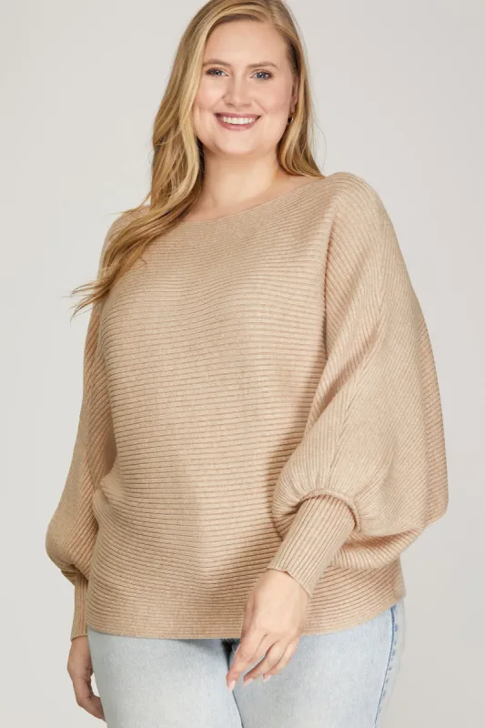 CURVE Ballon Sleeve Textured Pullover sold by Valencia Boutique