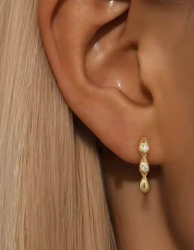 Teardrop Zirconia Earring sold by Valencia Boutique product image thumbnail 2