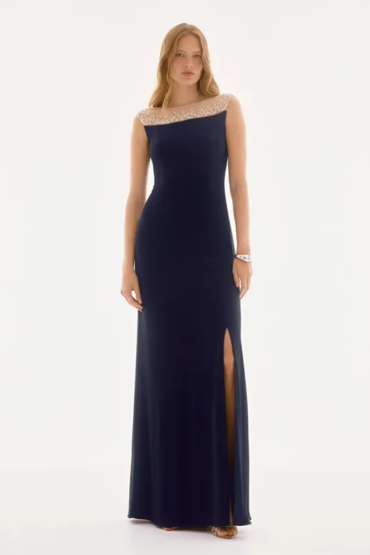 Embellished Neckline Maxi Gown (6-22) sold by Valencia Boutique