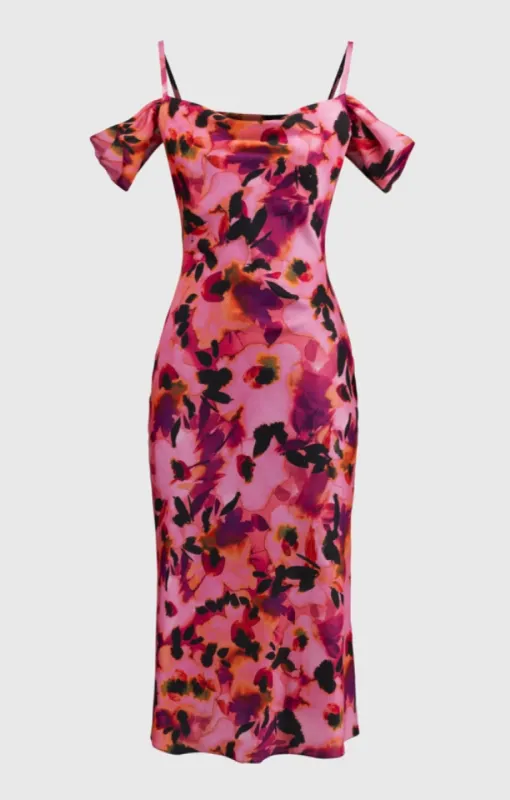 CURVE OTS Satin Midi Dress sold by Valencia Boutique
