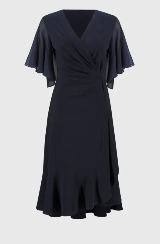 CURVE Chiffon Flowy Faux Wrap Dress sold by Valencia Boutique
