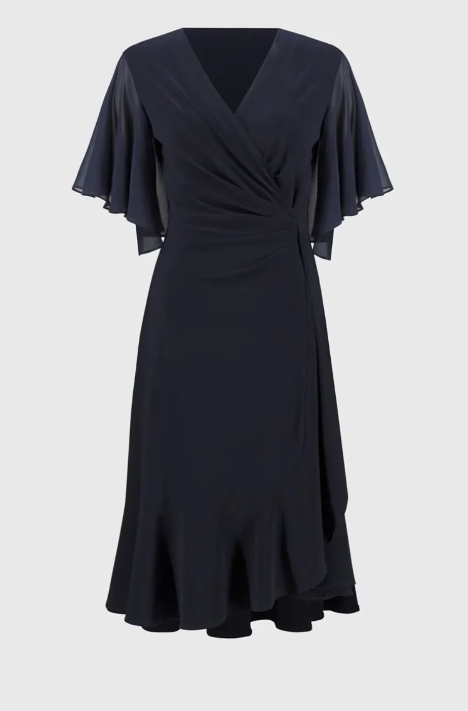 CURVE Chiffon Flowy Faux Wrap Dress sold by Valencia Boutique