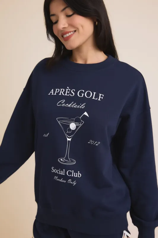Aprés Golf Crewneck (S-3X) sold by Valencia Boutique