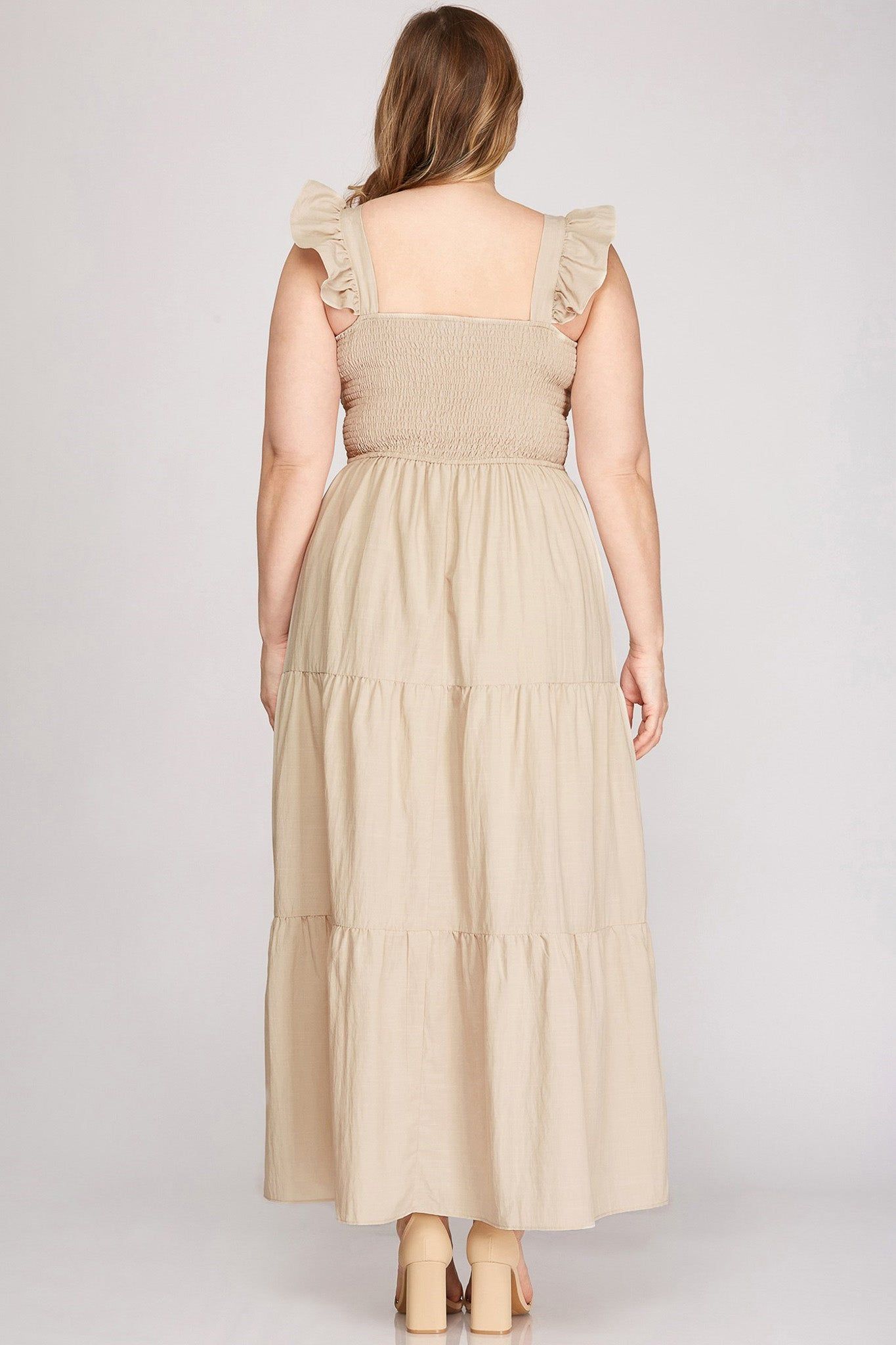 Ruffle Sleeve Midi Dress (S-2X) sold by Valencia Boutique product image thumbnail 5