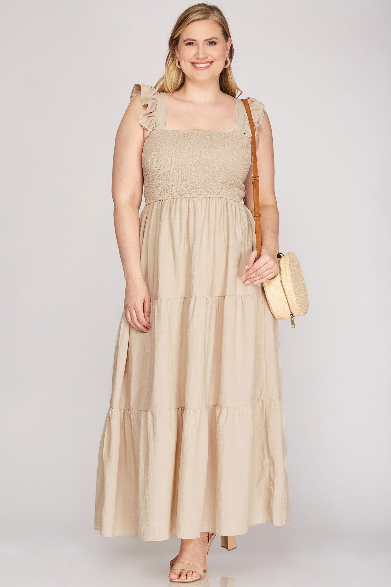 Ruffle Sleeve Midi Dress (S-2X) sold by Valencia Boutique product image thumbnail 6