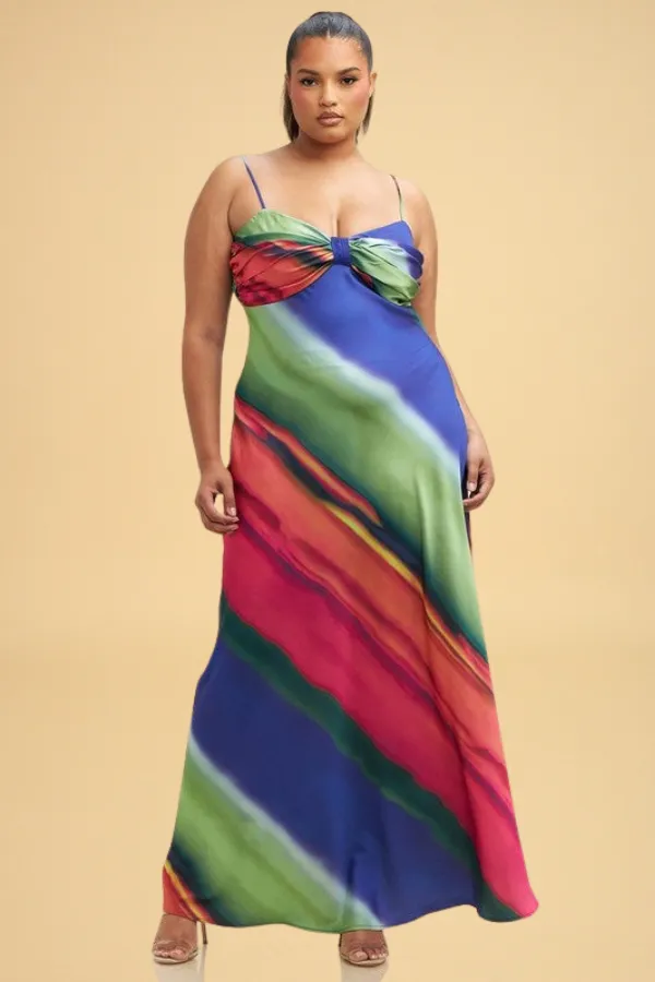 Rainbow Maxi Dress (S-2X) sold by Valencia Boutique