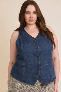 CURVE Denim Vest sold by Valencia Boutique