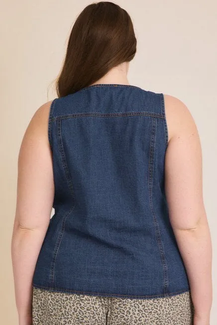CURVE Denim Vest sold by Valencia Boutique product image thumbnail 2