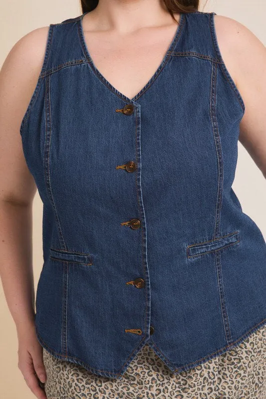 CURVE Denim Vest sold by Valencia Boutique product image thumbnail 3
