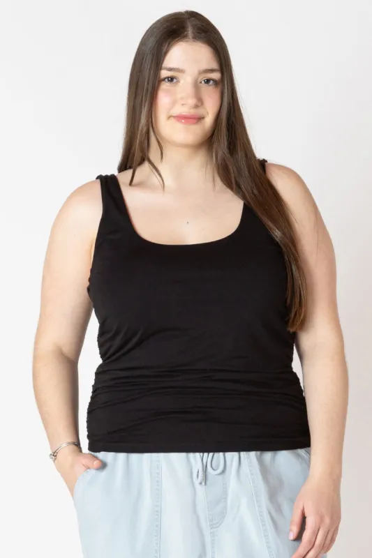 CURVE Ruched Side Tank (2 colors) sold by Valencia Boutique