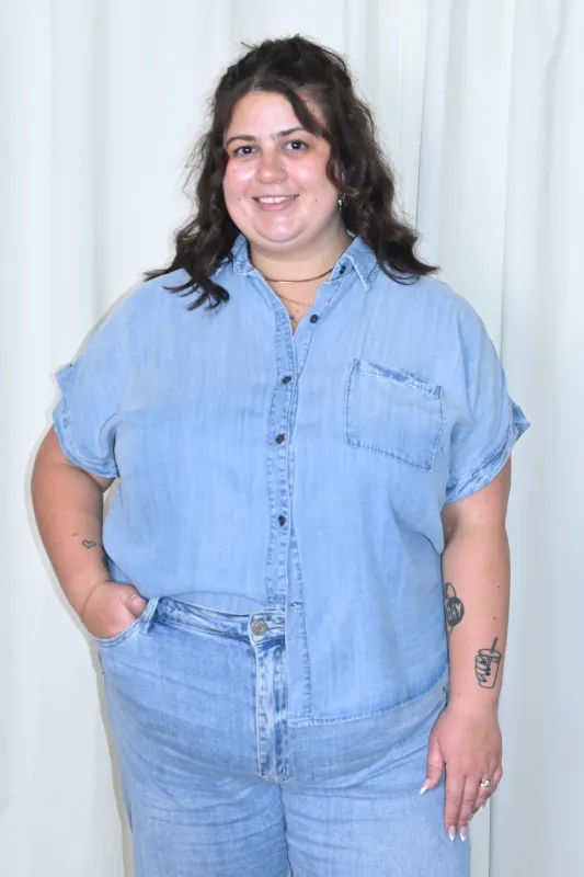 CURVE Tencel Short Sleeve Top sold by Valencia Boutique