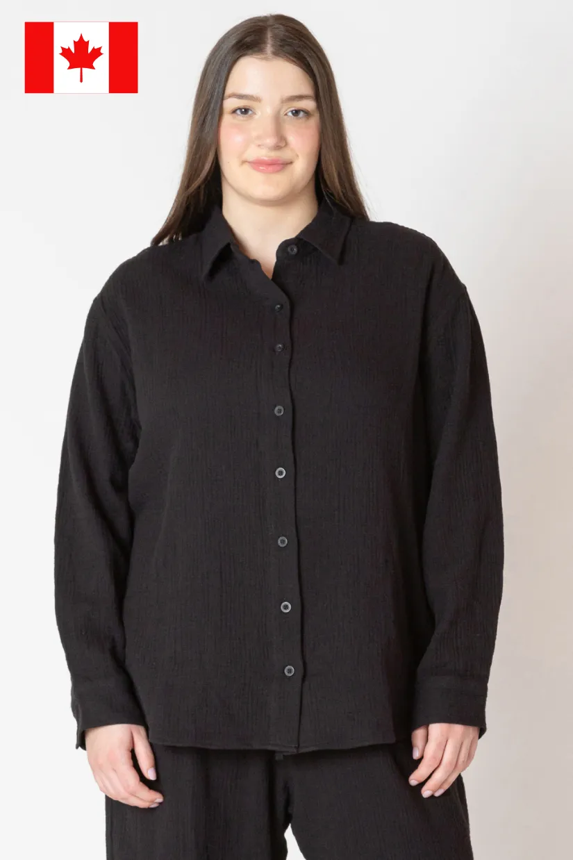 CURVE Gauzey Button Up Shirt sold by Valencia Boutique