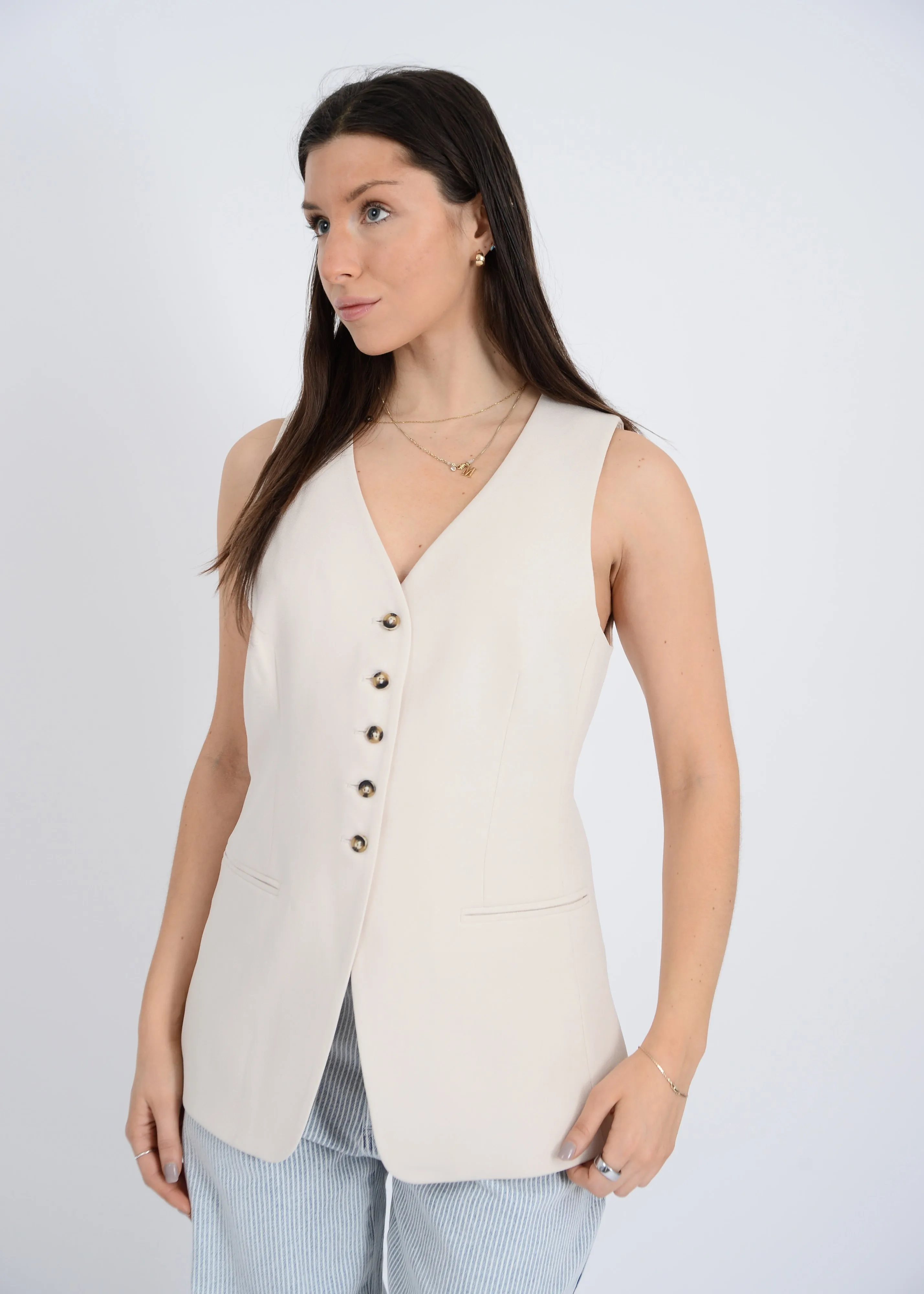 Vestria Linen Vest sold by Valencia Boutique product image thumbnail 4