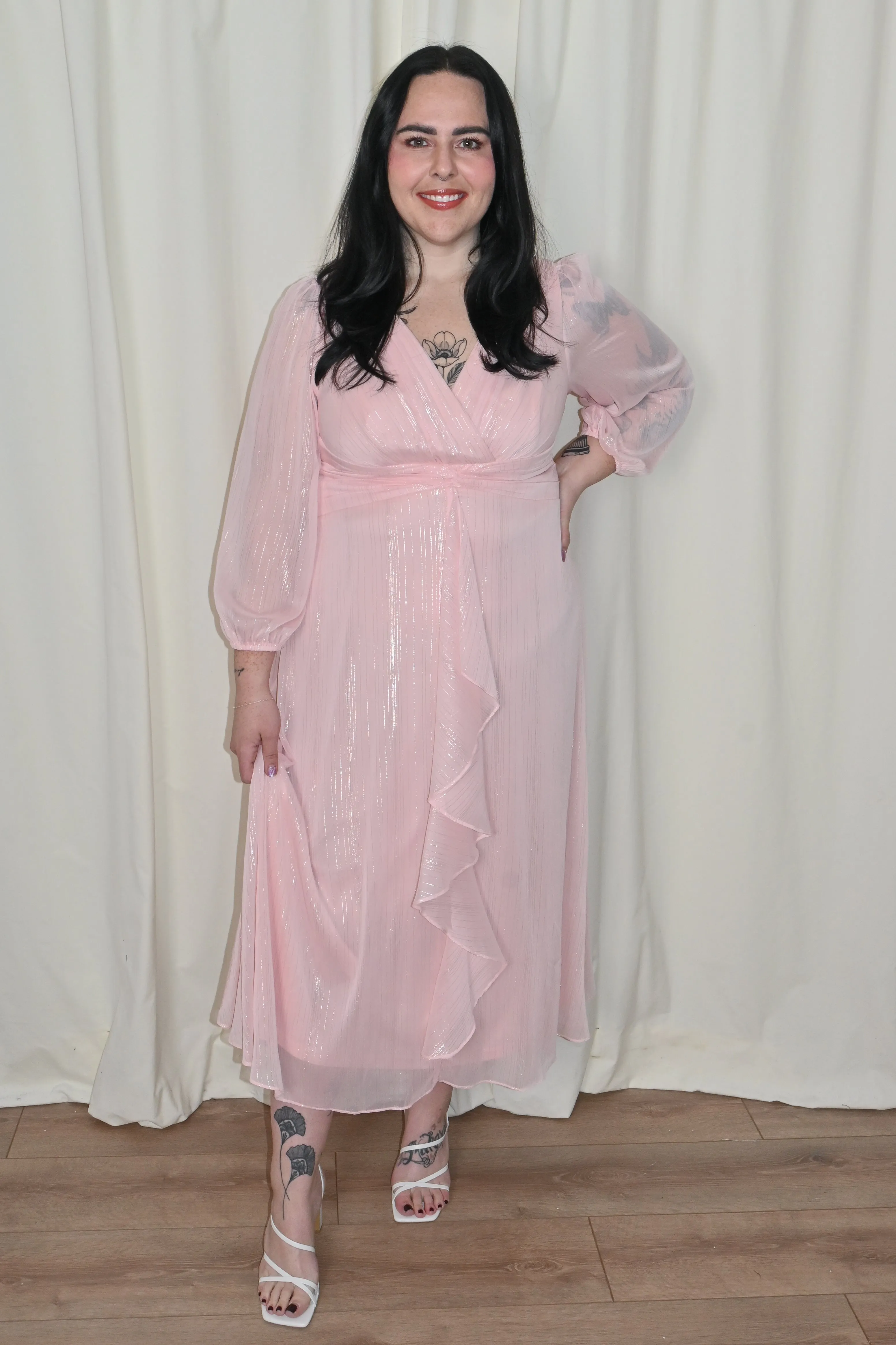 CURVE Lurex Chiffon Midi Dress sold by Valencia Boutique product image thumbnail 2