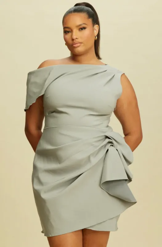 CURVE Asymmetrical Mini Dress sold by Valencia Boutique